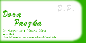dora paszka business card